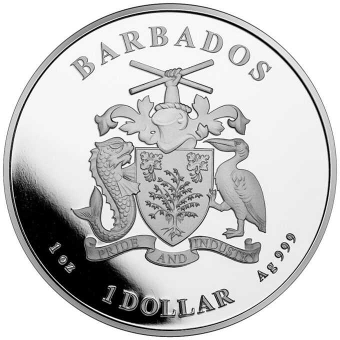 Táto strieborná minca z Barbadosu je venovaná jednému z najvýnimočnejších živočíchov oceánu – morskému koníkovi.
Minca vyrazená z jednej unce 99,9 % rýdzeho striebra obsahuje morského koníka obklopeného morskými riasami a štylizované zobrazenie vĺn. Súčasťou dizajnu je aj nápis „CARIBBEAN SILVER“ a rok vydania 2023.
Na rube je štátny znak Barbadosu, ktorý zdobia národné kvety a figovník fúzatý. Hmotnosť, rýdzosť a nominálna hodnota sú viditeľné na spodnom okraji.
Morské koníky sú charakteristické svojou konskou hlavou a dlhým chvostom. Nachádzajú sa takmer v každom oceáne a zvyčajne obývajú najhlbšie časti morí.
Limitovaná prémiová minca je dodávaná v ochrannej kapsule.