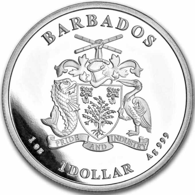 Minca „Caribbean Pelican“ 1 oz Silver 2023 zobrazuje pelikána hnedého. Pelikán a delfín sú symbolické zvieratá, ktoré sa objavujú na erbe Barbadosu.
Minca z roku 2023 bola vyrazená z 1Oz rýdzeho striebra 999. Produkt je garantovaný vládou Barbadosu a je zákonným platidlom v krajine emitenta.
Na lícnej strane striebornej mince je zobrazený erb Barbadosu spolu s barbadoským mottom „PÝCHA A PRIEMYSEL“. Lícna strana obsahuje aj údaje o hmotnosti, rýdzosti kovu, nominálnej hodnote a krajine vydania.
Na rube je zobrazený pelikán, ktorý sa pripravuje na roztiahnutie krídel. Na rube je navyše nápis „CARIBIBEAN SILVER“ a údaj o hmotnosti, rýdzosti a roku razby mince.