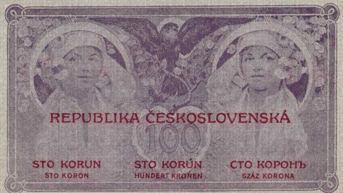 Bankovka. 100 Kč 1919, Meszáros (Typ II.). Séria: 0010 - 166683. Stav: UNC.