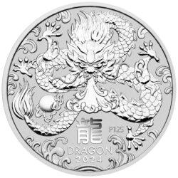 Nové vydanie austrálskej lunárnej série III mincovne v Perthe je venované roku draka.
Drak je piate zviera v kalendári čínskeho zverokruhu. Piate číslo 12-ročnej série Lunar III obsahuje detailné zobrazenie mýtického tvora. Draka obklopujú štylizované vlny a horiaca perla. Dizajn tiež obsahuje čínsky znak pre „Dragon“, nápis „DRAGON 2024“ a značku mincovne „P125“ označujúcu 125. výročie Mincovne v Perthe.
Na rube je zobrazený portrét kráľovnej Alžbety II., doplnený o dátumy jej vlády, nominálnu hodnotu a rýdzosť.