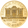 Najpredávanejšia zlatá investičná minca v Európe.
Skutočná klasika – Zlaté Investičné mince „Viedenská filharmónia“, ktoré boli vydané prvýkrát v roku 1989, a odvtedy patria k najvyhľadávanejším zlatým minciam na celom svete. 
Emisiu roku 2024 vyrazila rakúska mincovňa z 1/10 unce 99,99% čistého zlata. 
Ikonická minca „Viedenská filharmónia“ má rovnaký motív od svojho vzniku a predstavuje niekoľko nástrojov viedenského orchestra – viedenský roh, violončelo, harfu, fagot a husle. Na lícnej strane je umiestnený slávny píšťalový organ zo zlatej sály viedenského Musikvereinu, ktorý je uznávaný po celom svete ako pozadie novoročných koncertov filharmónie. 
Zlatá minca sa dodáva voľne bez balenia.