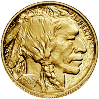 Americká zlatá minca „Buffalo“ 2024 bola vyrazená z jednej unce 99,99 rýdzeho zlata. Na zlatej minci od americkej mincovne je americký bizón prevzatý z pôvodného rubu klasického „nikláku“ Buffalo. V dizajne sú tiež nápisy „SPOJENÉ ŠTÁTY AMERICKÉ“, „1OZ 0,9999 FINE GOLD“ a „50 $“. 
Na zadnej strane je z profilu americký indián. Tento portrét, bol prvýkrát uvedený taktiež na „nikláku“ Buffalo z roku 1913, navrhol James Earle Fraser. 
Zlatá americká minca „Buffalo“, ktorá bola prvýkrát vydaná v roku 2006, sa rýchlo stala populárnou investičnou ako aj zberateľskou mincou. 
Zlatá minca sa dodáva voľne bez obalu.