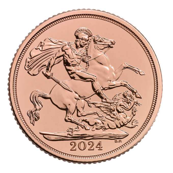 The Royal Mint vyrazila novú sériu svojich prestížnych zlatých mincí Sovereign, ročník 2024.
The Sovereign, známy ako „hlavná minca sveta“, je vyrazený z 22 karátového zlata, ktorého presnosť je ručená na päť desatinných miest, čo z nej robí najprísnejšie špecifikovanú mincu na svete. Každá minca prešla prísnym procesom, aby sa zaistilo, že spĺňajú prísne normy The Royal Mint, aby investori mohli zbierať kvalitu s istotou.
Líc mince zdobí korunovaný portrét Jeho Veličenstva kráľa Karola III. Zadná strana predstavuje návrat ku klasickému dizajnu Benedetta Pistrucciho – svätého Juraja a draka, ktorý je synonymom pre mincu s názvom "sovereign - panovník".
 
Kľúčové body:
-          Vyrazené z 22 karátového zlata
-         