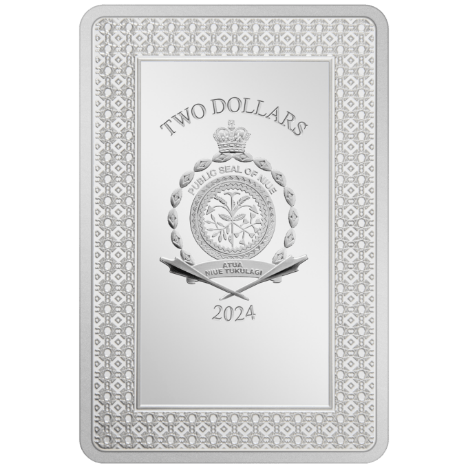 Šestnáste vydanie série Tarotových kariet patrí karte s číslom pätnásť vo Veľkej arkáne – Diablovi.
Obdĺžniková minca bola vyrazená z jednej unce 99,9 % rýdzeho striebra v kvalite proof. Súčasťou dizajnu je aj číslo "XV" a nápis "THE DEVIL". Na zadnej strane je verejná pečať Niue, ako aj rok vydania „2024“ a označenie „TWO DOLLARS“.
Diabol predstavuje pokušenia, pripútanosti a ilúzie. Karta je jednou z najfascinujúcejších a často nepochopených kariet v balíčku tarotov. Je to pripomienka toho, že sme často zdrojom svojich vlastných ťažkostí a reťazí a môžeme byť v zajatí našich vlastných strachov a túžob.
V hlbšom zmysle nás tarotová karta povzbudzuje, aby sme vedome rozpoznali svoje vlastné obmedzenia a našli odvahu oslobodiť sa od negatívnych vplyvov, aby sme dosiahli vnútorný rast a duchovnú slobodu. 
Limitovaná obdĺžniková strieborná minca Tarot Cards vo farbe je dodávaná v originálnej krabičke novozélandskej mincovne vrátane očíslovaného certifikátu pravosti.