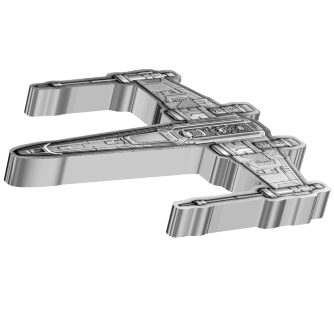 Oficiálne licencovaná strieborná minca replikuje T-65 X-wing Starfighter™, jednu z najznámejších vesmírnych lodí z vesmíru STAR WARS™.
Minca vyrazená novozélandskou mincovňou z troch uncí 99,9 % rýdzeho striebra v antickej povrchovej úprave má tvar ikonickej X-wing Starfighter™. Na zadnej strane je verejná pečať Niue, ako aj rok vydania „2024“ a označenie „TEN DOLLARS“.
T-65 X-wing Starfighter™ je známy svojou všestrannosťou a úlohou v povstaní proti Galaktickej ríši. So svojimi charakteristickými zakrivenými krídlami a silnými zbraňami je X-Wing symbolom odporu a nádeje. Piloti ako Luke Skywalker™ používali tieto rýchle a ľahko manévrovateľné lode, aby smelo vyrazili do boja a bojovali za slobodu galaxie.
Limitovaná strieborná minca v tvare slávnej lode T-65 X-wing Starfighter™ sa dodáva v tematicky zodpovedajúcom origináli. box novozélandskej mincovne vrátane očíslovaného certifikátu pravosti.