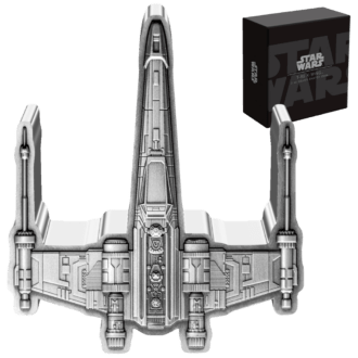 Oficiálne licencovaná strieborná minca replikuje T-65 X-wing Starfighter™, jednu z najznámejších vesmírnych lodí z vesmíru STAR WARS™. 
Minca vyrazená novozélandskou mincovňou z troch uncí 99,9 % rýdzeho striebra v antickej povrchovej úprave má tvar ikonickej X-wing Starfighter™. Na zadnej strane je verejná pečať Niue, ako aj rok vydania „2024“ a označenie „TEN DOLLARS“.
T-65 X-wing Starfighter™ je známy svojou všestrannosťou a úlohou v povstaní proti Galaktickej ríši. So svojimi charakteristickými zakrivenými krídlami a silnými zbraňami je X-Wing symbolom odporu a nádeje. Piloti ako Luke Skywalker™ používali tieto rýchle a ľahko manévrovateľné lode, aby smelo vyrazili do boja a bojovali za slobodu galaxie. 
Limitovaná strieborná minca v tvare slávnej lode T-65 X-wing Starfighter™ sa dodáva v tematicky zodpovedajúcom origináli. box novozélandskej mincovne vrátane očíslovaného certifikátu pravosti.