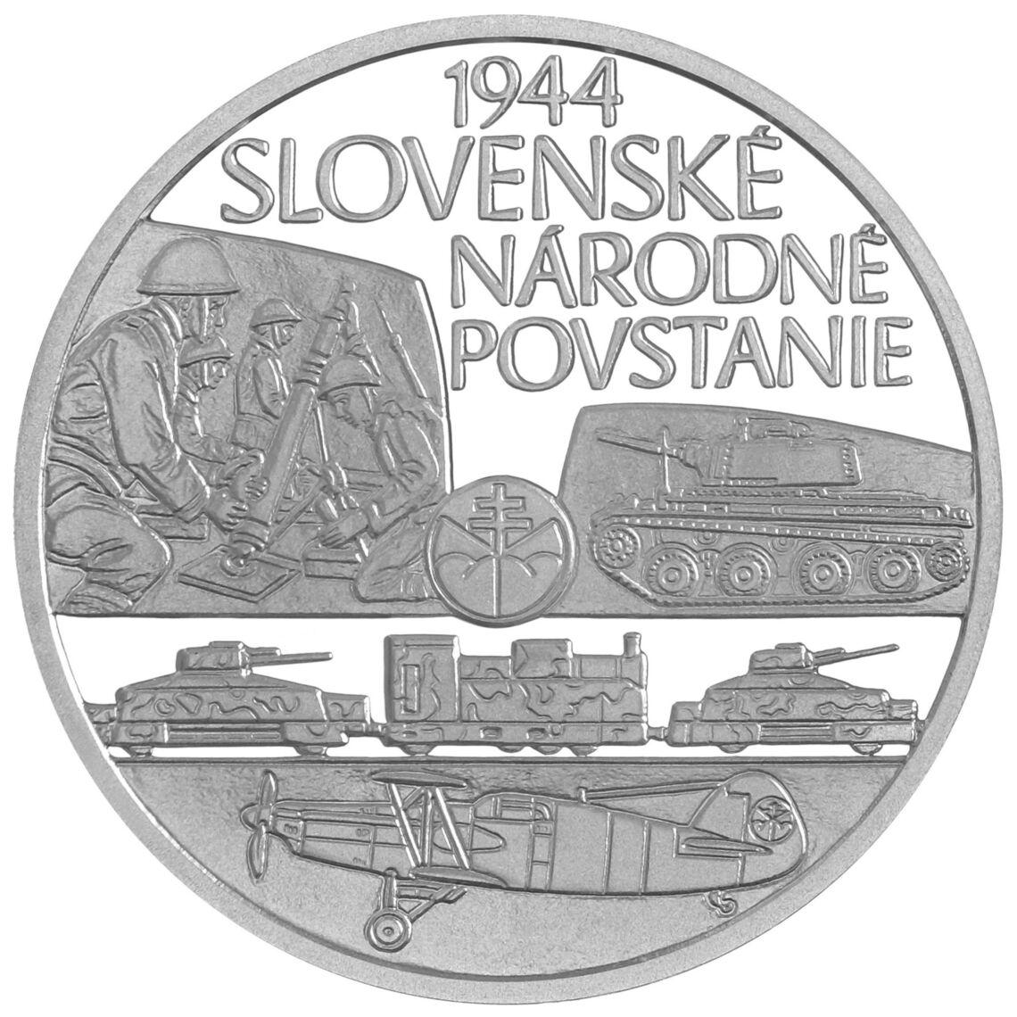 80. výročie Slovenského národného povstania
Strieborná zberateľská eurominca v nominálnej hodnote 10 eur
Slovenské národné povstanie (SNP) patrí k najdôležitejším historickým udalostiam, ktoré sa zapísali nielen do dejín Slovenska, ale tvorí aj integrálnu súčasť európskej protinacistickej rezistencie. Prípravou ozbrojeného vystúpenia proti ľudáckemu režimu a nemeckej armáde poverila Slovenská národná rada a londýnska exilová vláda pplk. Jána Goliana. Dňa 29. augusta 1944 bolo na jeho pokyn vyhlásené SNP kódovým heslom ,,Začnite s vysťahovaním!“. Do bojových operácií proti nemeckej armáde sa zapojilo približne 60 tisíc vojakov a 12 tisíc partizánov z 35 národov a národností sveta. V októbri sa velenia ujal div. generál Rudolf Viest v čase, kedy Nemecká armáda začala s generálnou ofenzívou. Jednotky pod vedením gen. Viesta dostali rozkaz na prechod na partizánsky spôsob boja. SNP bolo vyvrcholením protifašistického odboja spájajúceho všetky domáce aj zahraničné odbojové skupiny. Vďaka vyhláseniu SNP sa po vojne obnovená Československá republika prihlásila k demokratickým hodnotám slobodného sveta.
(max. odber na jednu osobu – 1ks)