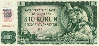 ·         100 Sk/Kčs, 1961 kolkovaná, Séria "G35"
·         Druhé vydanie - 19 mm číslovač
·         Stav: UNC
·         SR3.
 
 
 