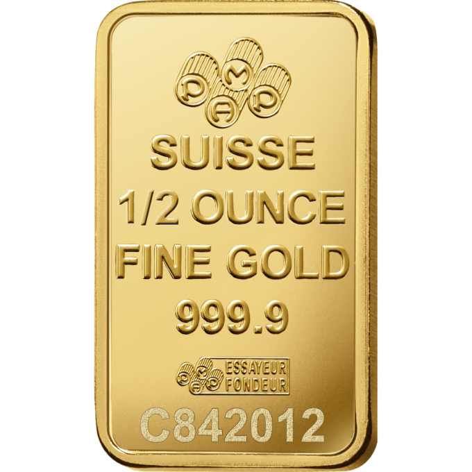 Investičná zlatá tehlička PAMP Suisse "Lady Fortuna", 1/2 Oz (15,55 g), rýdzosť 999,9/1000, Švajčiarsko.