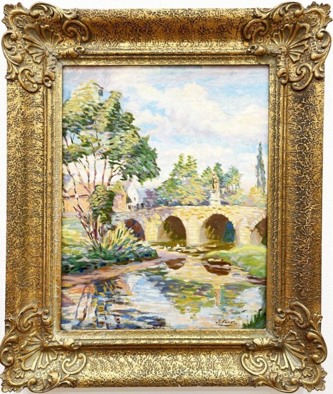 601515-jindrich-furst_kamenny-most-v-pisku_1-jpg Originál grafika: Jindřich Fürst (1873-1943), "Kamenný most v Písku", 45,5x35,5 cm.