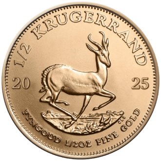 Krugerrand sa považuje nielen za absolútnu klasiku medzi zlatými mincami, ale aj za nadčasový symbol charakteristického dedičstva Južnej Afriky.
Ikonická zlatá minca z Južnej Afriky bola prvýkrát vydaná v roku 1967 a v roku 2017 oslávila svoje 50. výročie. Vydanie 2025 vyrazila juhoafrická mincovňa z jednej polovice unce zlata v UNC kvalite.
Rubová strana tradične zobrazuje profil prvého prezidenta Juhoafrickej republiky z rokov 1882-1902 Paula Krugera. Na druhej strane mince je vyobrazená antilopa, zviera, ktoré vytvára veľké stáda na suchých nížinách v južnej Afrike. Je to jedinečný motív každej mince Krugerrand.
Zlaté mince sa dodávajú voľne bez obalu.