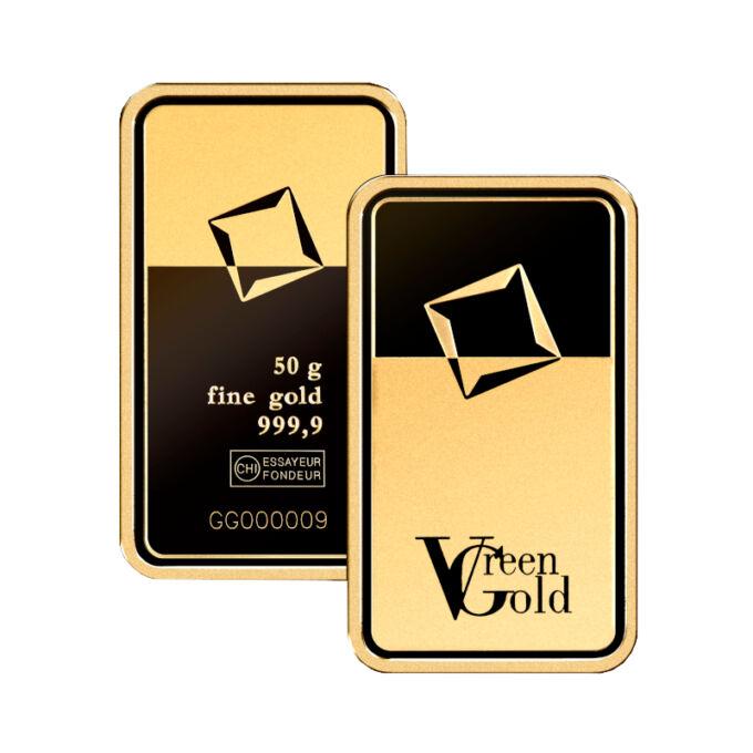 Valcambi Green Gold je produkt z prémiovej kvality zlata, ktorého pôvod je plne zdokumentovaný a nezávisle overený. Valcambi Green Gold pochádza z baní, ktoré dodržiavajú najvyššie štandardy starostlivosti o životné prostredie, zdravie, bezpečnosť ako aj ľudské práva svojej pracovnej sily.
Manipulácia a spracovanie zeleného zlata spoločnosťou Valcambi je v závode úplne oddelená od ostatnej produkcie už od príchodu, rafináciu, cez proces kontinuálneho odlievania s použitím vyhradených téglikov až po výrobu liatych a razených výrobkov.
Kedykoľvek uvidíte túto značku na produkte spoločnosti, budete vedieť, že bol vyrobený spoločnosťou Valcambi, ktorá dodržiava najprísnejšie zásady ochrany životného prostredia a ľudských práv.
Valcambi garantuje tie najvyššie štandardy pre "Valcambi Green Gold".