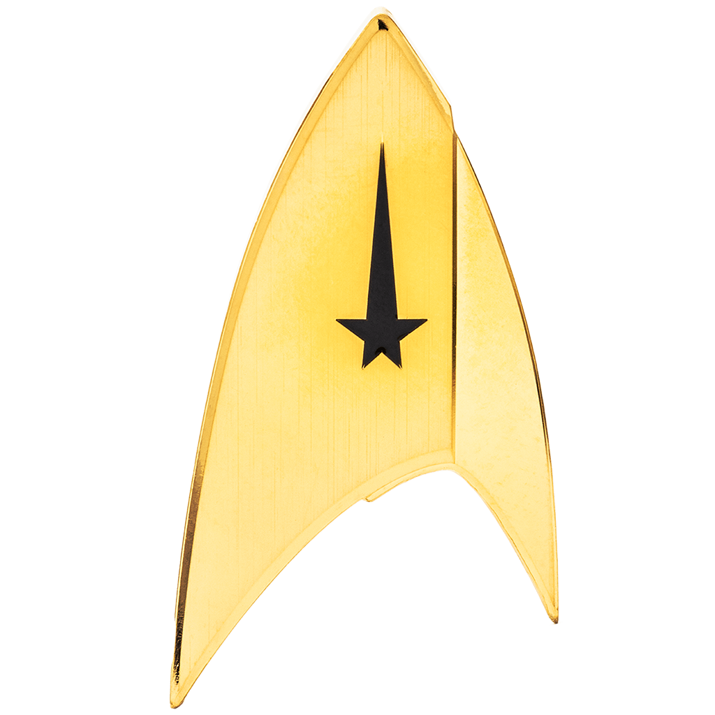 Prvé vydanie novej série STAR TREK™ - Divízie Hviezdnej flotily od novozélandskej mincovne je venované veliteľským insígniám. Pozlátená minca, razený z jednej unce 99,9 % striebra v kvalite proof, zobrazuje asymetrický emblém v tvare šípu, ktorý používa Hviezdna flotila. Rubová strana zobrazuje erb Niue, rok vydania „2024“ a nominálnu hodnotu „TWO DOLLARS“.
Táto značka sa používala na všetkých emblémoch Hviezdnej flotily a objavovala sa na trupoch vesmírnych lodí, zariadeniach, uniformách a vybavení vrátane skrutiek a skrutkovačov. Limitovaná strieborná minca STAR TREK™ Command Insignia v kvalite proof je dodávaná v tematicky zladenej originálnej krabičke od Novozélandskej mincovne vrátane certifikátu pravosti.
