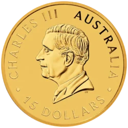 Zlatá investičná minca Kangaroo (Klokan), 1/10 Oz (3,11 g) zlata rýdzosti 999,9/1000, nominálna hodnota 15 AUD, ročník 2026.