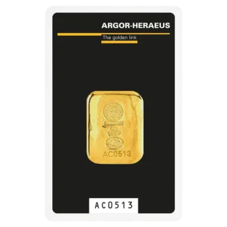 Investičná zlatá tehla Argor-Heraeus, 50 g, liata (Classic Cast), rýdzosť 999,9/1000, Švajčiarsko.