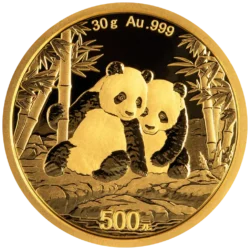 167806-panda_2026_30g_gold_coin_1-webp Zlatá investičná minca Panda 30 g, rýdzosť zlata 999,9/1000, ročník 2026. Motív pandy sa každý rok mení.