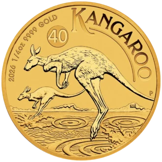Zlatá minca. Kengura - najslávnejší vačkovec Austrálie.
