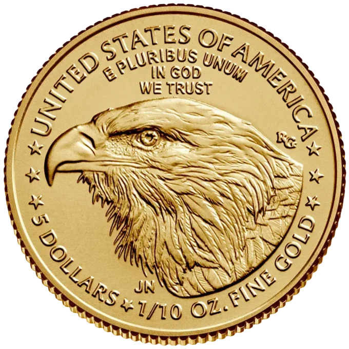 202942-american_eagle_2026_gold_coin_1-10oz_2-webp Minca American Eagle 2026 je razená americkou mincovňou z jednej desatiny unce zlata v UNC kvalite.