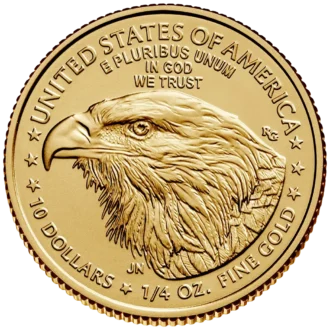 Minca American Eagle 2026 je razená americkou mincovňou z 1/4 unce zlata v UNC kvalite.