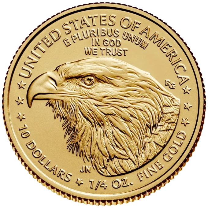 223416-american_eagle_2026_gold_coin_1-4oz_2-webp Minca American Eagle 2026 je razená americkou mincovňou z 1/4 unce zlata v UNC kvalite.