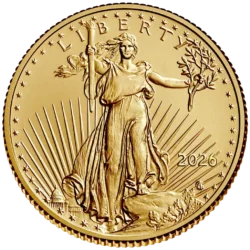 231046-american_eagle_2026_gold_coin_1-4oz_1-webp Minca American Eagle 2026 je razená americkou mincovňou z 1/4 unce zlata v UNC kvalite.