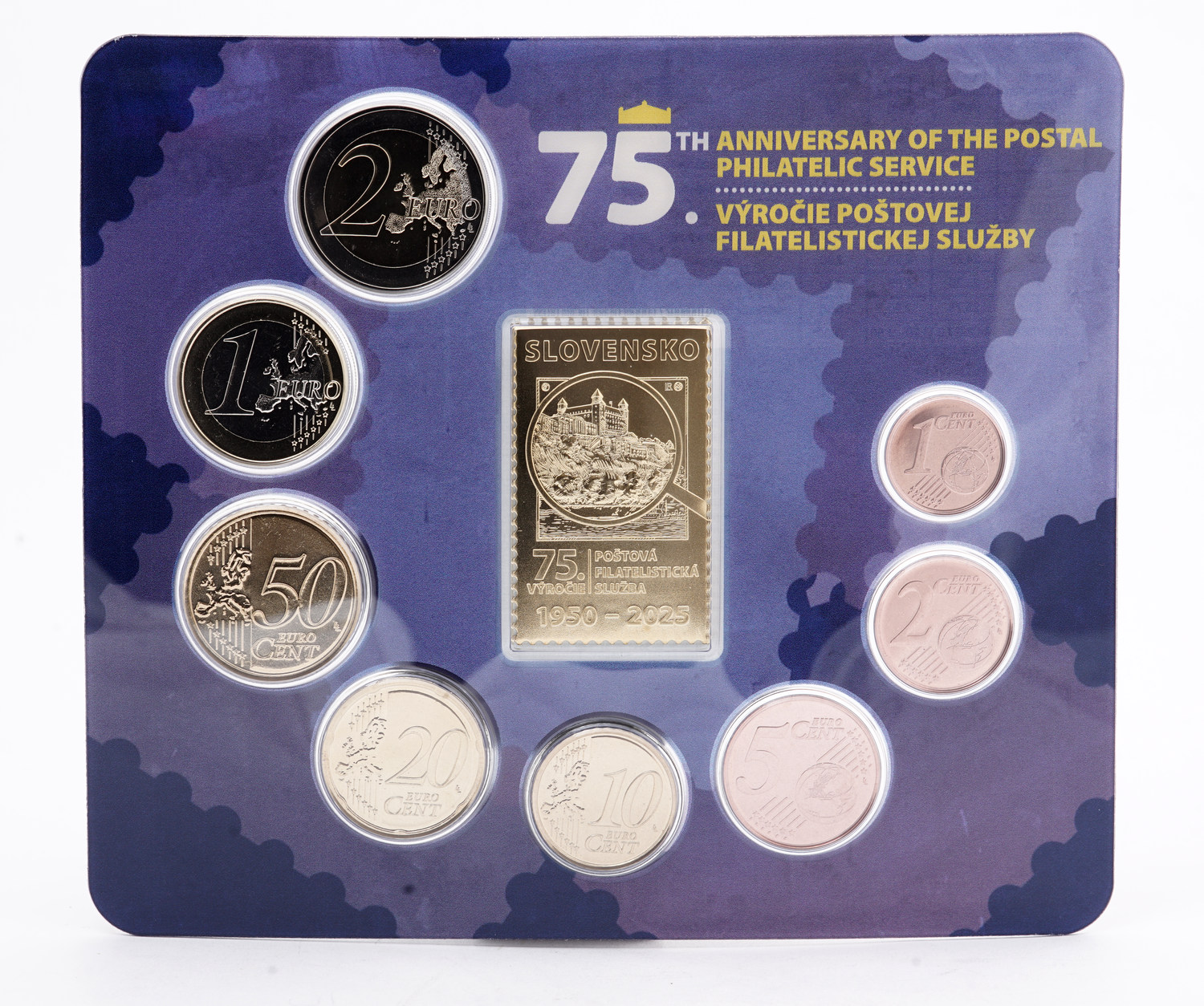 559399-subor-minci-sr-2025-75-vyrocie-postovej-filatelistickej-sluzby_3-jpg Súbor slovenských euromincí 2025 vydaný pri príležitosti 75. výročia poštovej filatelistickej služby - Pofis.