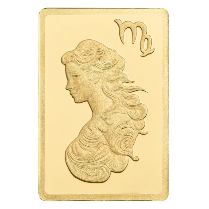 137302-pamp_zodiac_virgo_gold_bar_0-5g_3-webp Zlatá investičná tehla. Panna (23. august - 22. september) je šiestym znamením zverokruhu a symbolizuje precíznosť, rozvahu a zmysel pre poriadok.