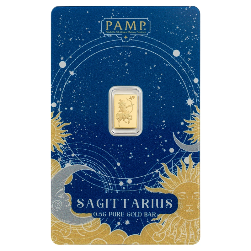 PAMP 0,5g Gold Bar – Zodiac – Sagittarius (Strelec)