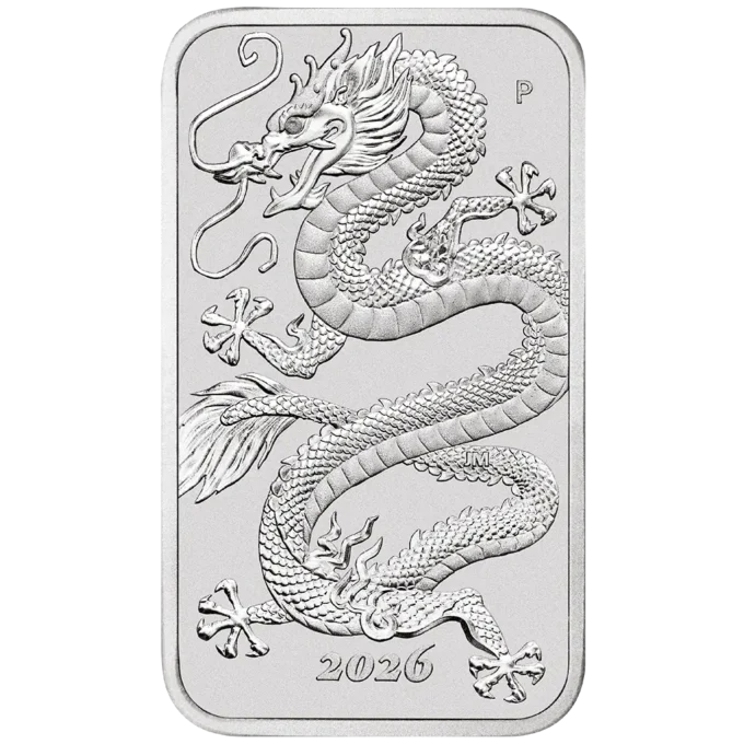 163698-rectangular-dragon_2026_silver_coin_1oz_1-webp Deviaty ročník vydania mincovne Perth venovaný obdĺžnikovému čínskemu drakovi je tu!