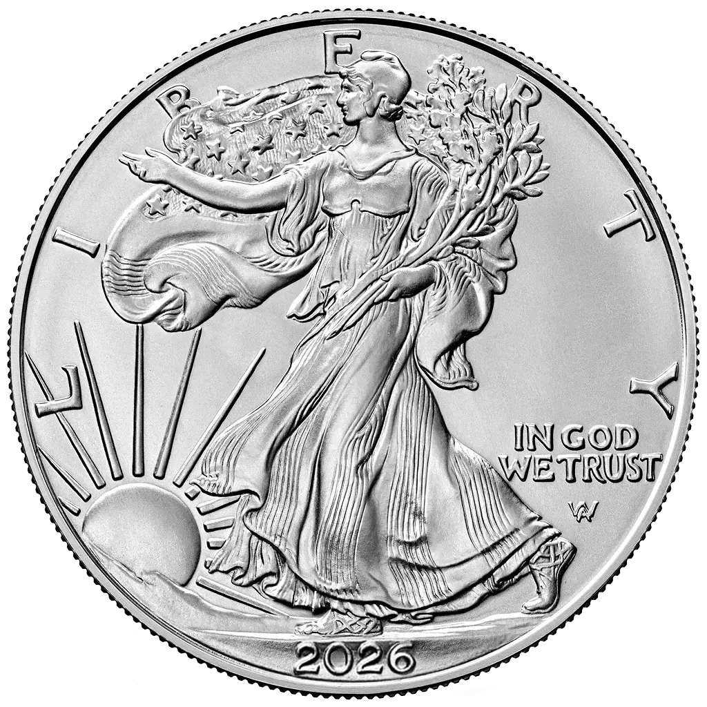 Edíciu American Silver Eagle 2026 razila americká mincovňa z jednej unce rýdzeho 999% striebra. Motív zobrazuje ikonickú bohyňu „Walking Liberty“ od Adolpha A. Weinmana, ktorá kráča k vychádzajúcemu slnku.
Na zadnej strane je zobrazený americký orol bielohlavý. Dizajn amerického orla bol pri príležitosti svojho 35. výročia v roku 2022 zmenený. Dizajn navrhla&nbsp;dizajnérka AIP Emily Damstra a&nbsp;zobrazuje majestátneho bielohlavého orla, ktorý pristáva na dubovú vetvu. Orla obklopujú nápisy „SPOJENÉ ŠTÁTY AMERICKÉ“ a „1OZ. FINE SILVER - ONE DOLLAR“.Minca je dodávaná voľne bez obalu.
Info: Ak si objednáte 20 mincí, mince sa dodávajú v pôvodnej tube od americkej mincovne.
&nbsp;