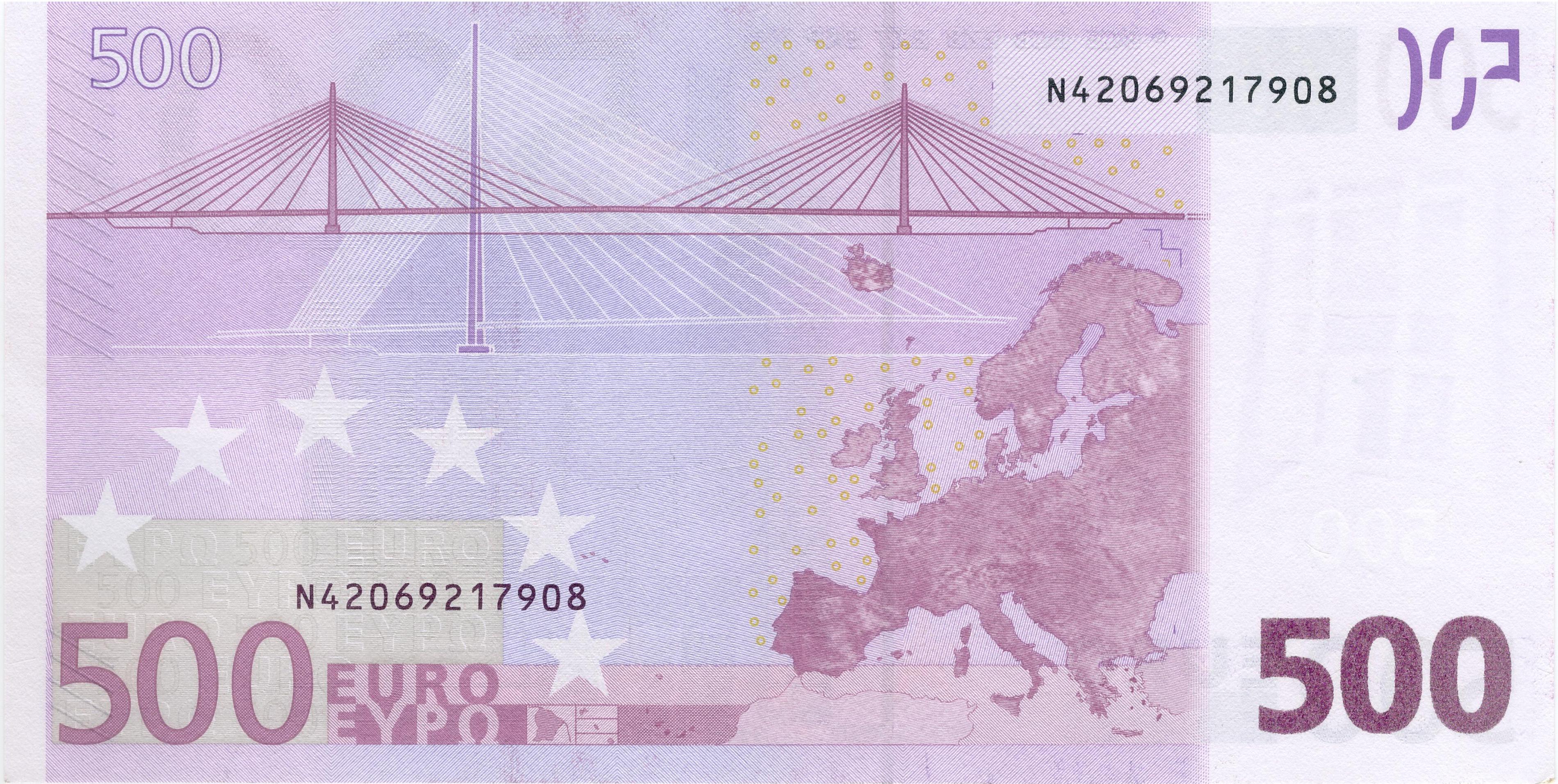 500 EURO, 2002, Séria "N", Rakúsko
Tlačová doska:&nbsp;F007B4
Podpis: Mario Draghi
Stav: UNC