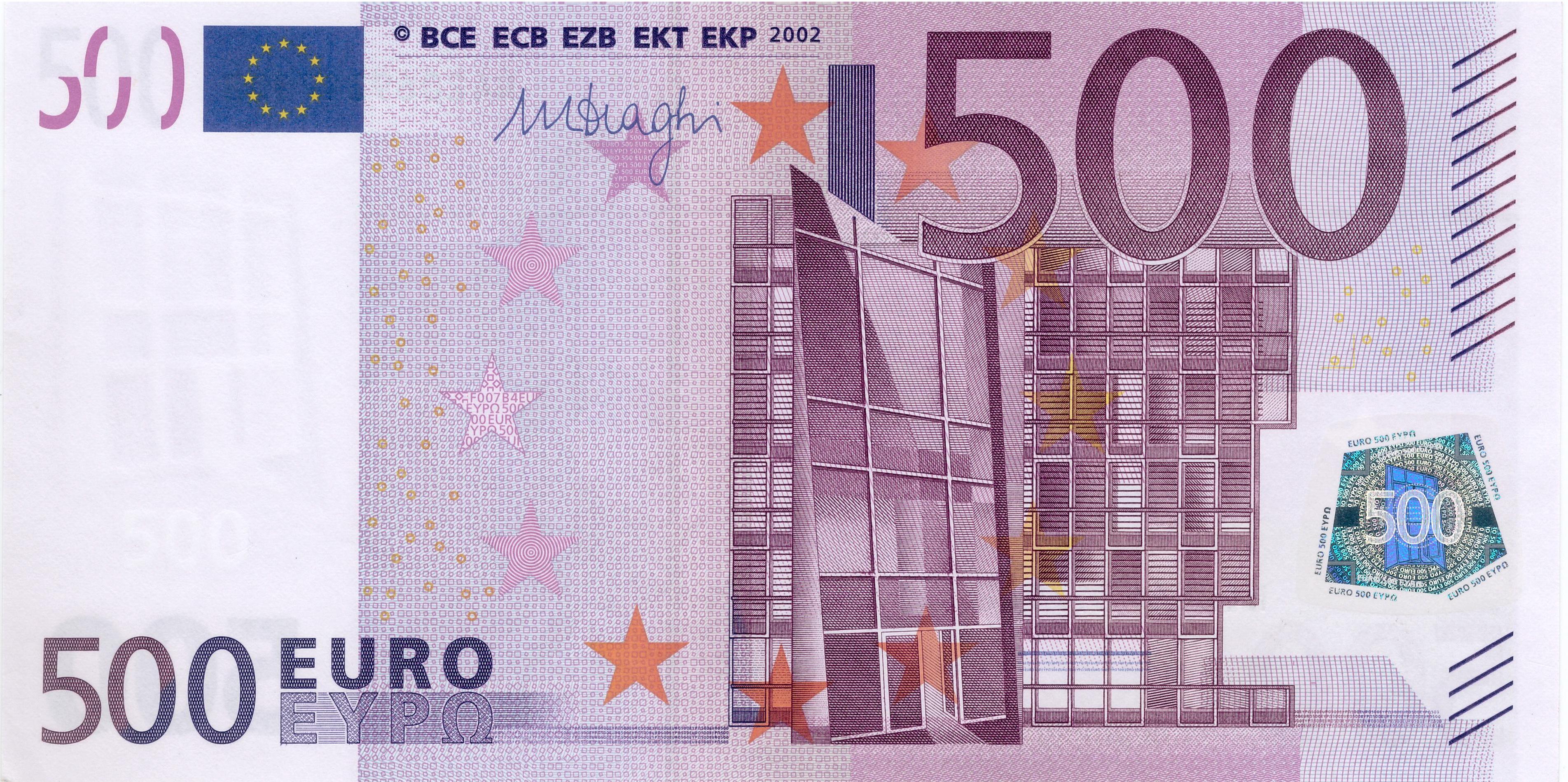 500 EURO, 2002, Séria "N", Rakúsko
Tlačová doska:&nbsp;F007B4
Podpis: Mario Draghi
Stav: UNC