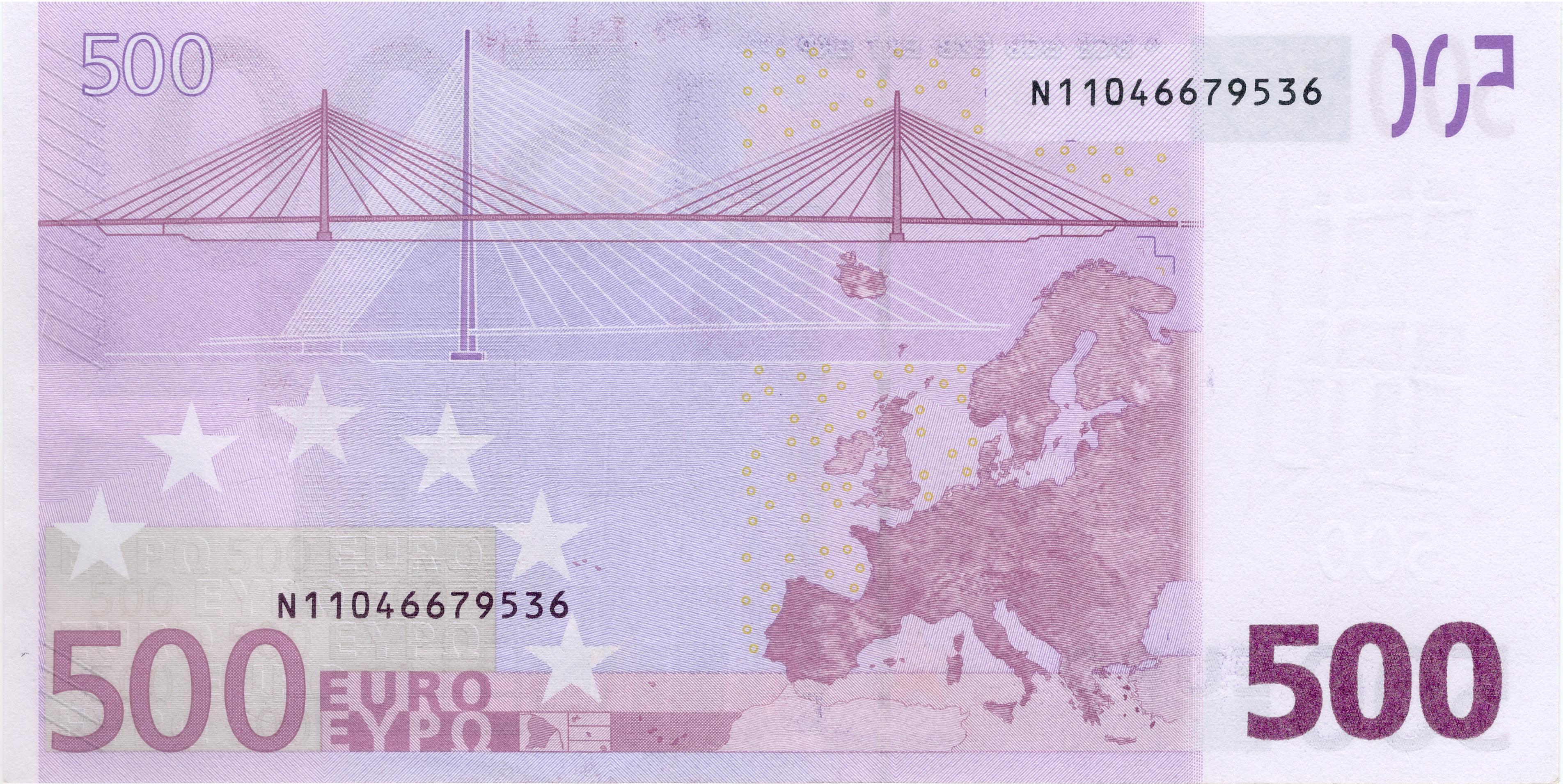 500 EURO, 2002, Séria "N", Rakúsko Tlačová doska:&nbsp;F005A1 Podpis: Jean-Claude Trichet Stav: UNC