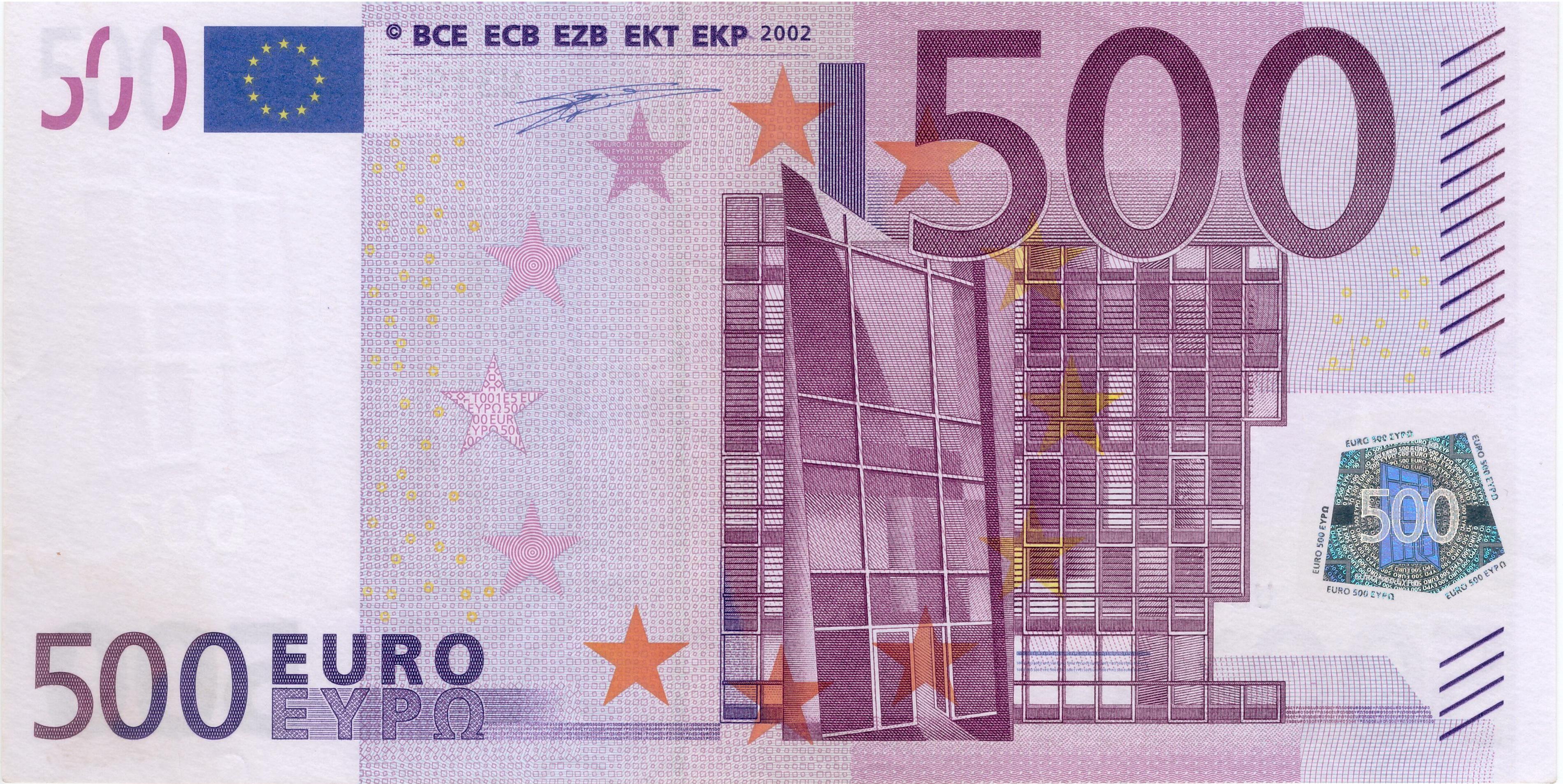500 EURO, 2002, Séria "U", Francúzsko Tlačová doska:&nbsp;T001E5 Podpis: Willem Frederik "Wim" Duisenberg Stav: UNC