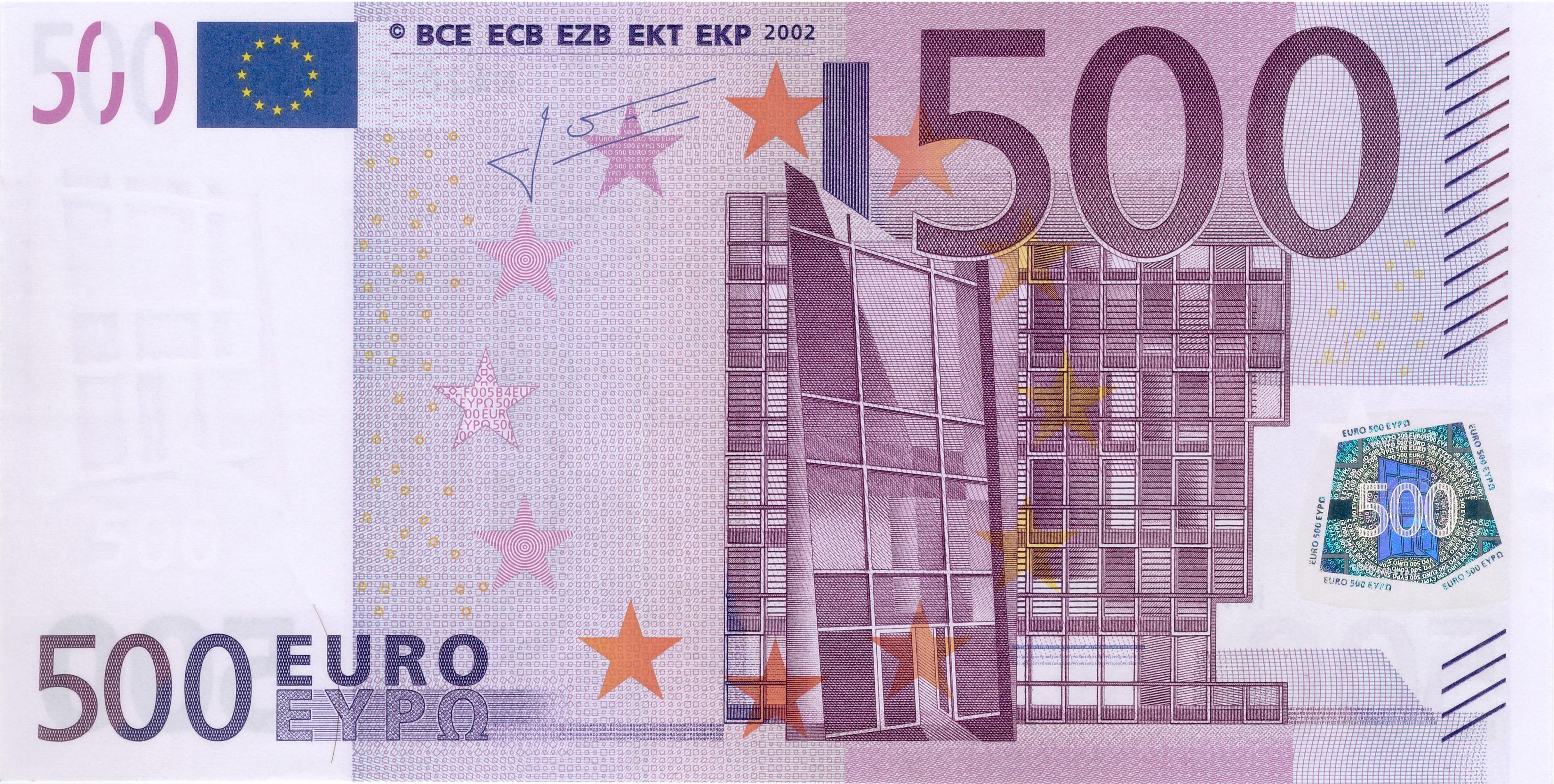 500 EURO, 2002, Séria "N", Rakúsko Tlačová doska:&nbsp;F005B4 Podpis: Jean-Claude Trichet Stav: UNC
