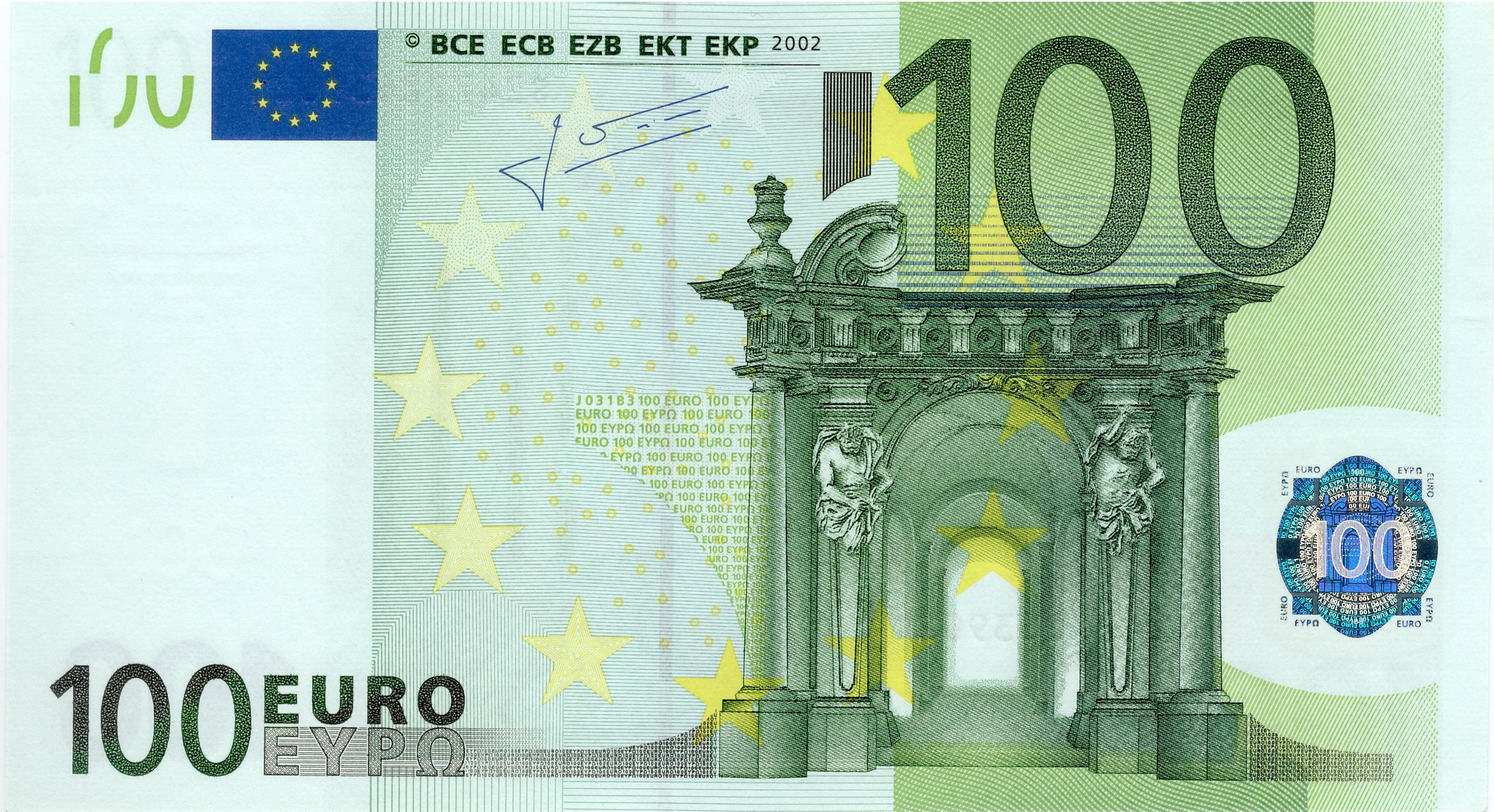 100 EURO, 2002, Séria "S", Taliansko Tlačová doska: J031B3 Podpis: Jean-Claude Trichet Stav: UNC