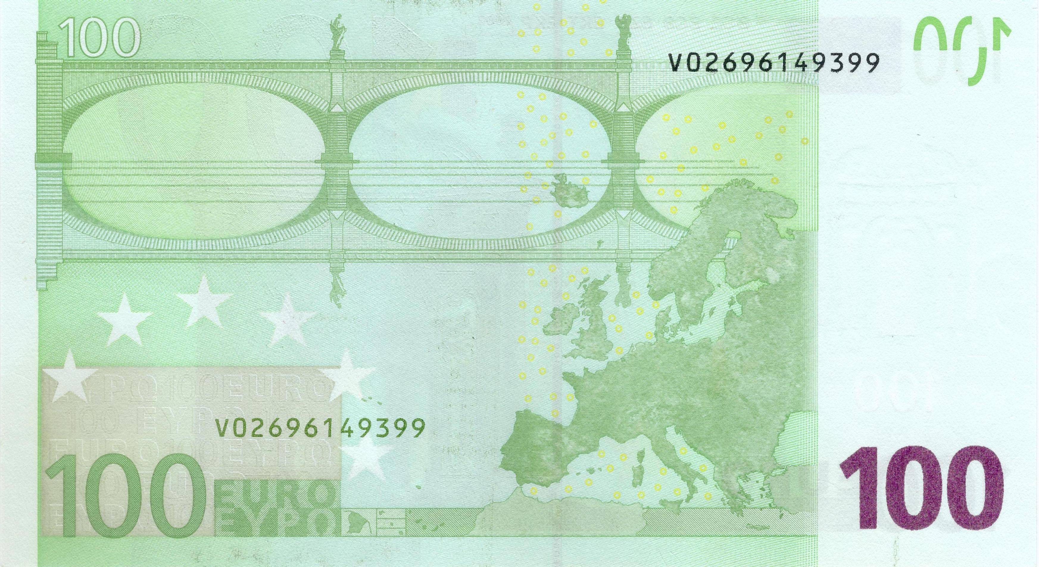 100 EURO, 2002, Séria "V", Španielsko, Tlačová doska: M005A4, Podpis: Mario Draghi,, Stav: UNC