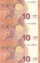 3 x 10 EURO, 2014, Séria "V", Španielsko, Tlačová doska: V010D4, Sériové čísla: VB1954291537+VB1954291546+VB1954291555, Podpis: Mario Draghi, Stav: UNC, POSTUPKA !