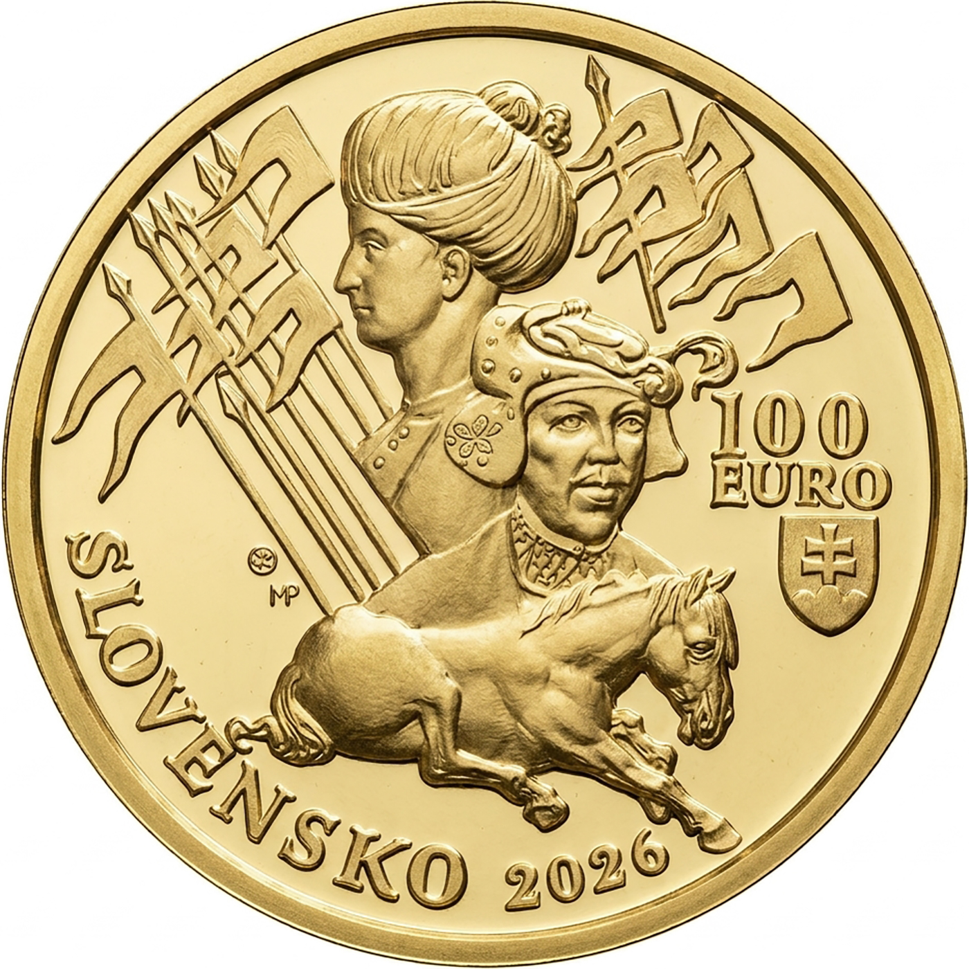 Zlatá zberateľská eurominca (proof vyhotovenie), v nominálnej hodnote 100 eur - Bitka pri Moháči - 500. výročie.