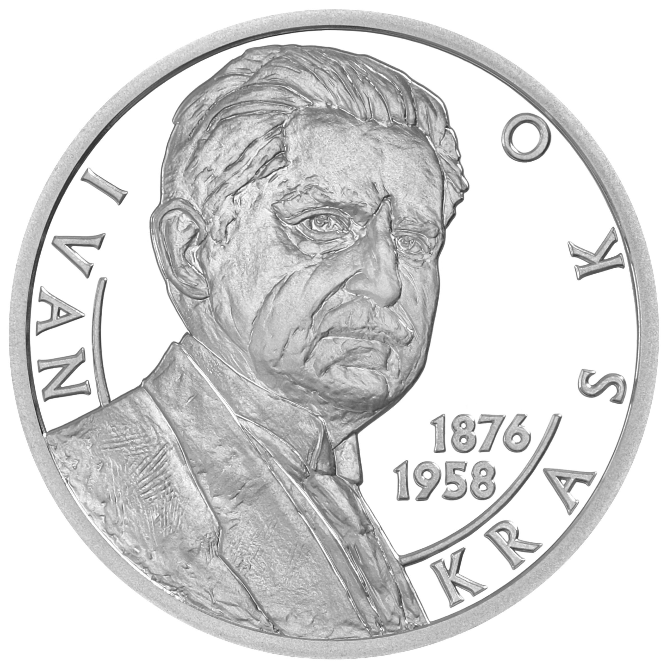 Strieborná&nbsp;zberateľská&nbsp;eurominca&nbsp;v&nbsp;nominálnej&nbsp;hodnote&nbsp;10&nbsp;eur
150. výročie narodenia Ivana Kraska
