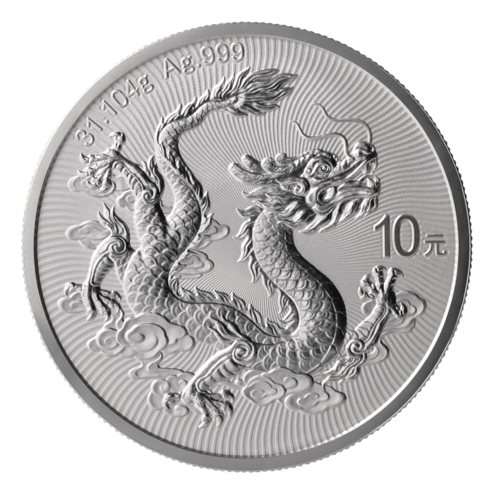 Strieborná minca „China Dragon“ (Čínsky drak) 2026, 1 unca, rýdzosť .999, kvalita BU – Legenda pokračuje