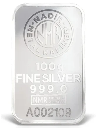Táto 250 g strieborná investičná tehlička má čistotu striebra 999,9 a vyrába ju turecká rafinéria Nadir schválená LBMA.